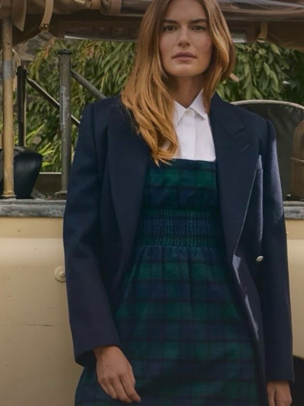 Cher A-line Mini Dress in Black Watch Tartan